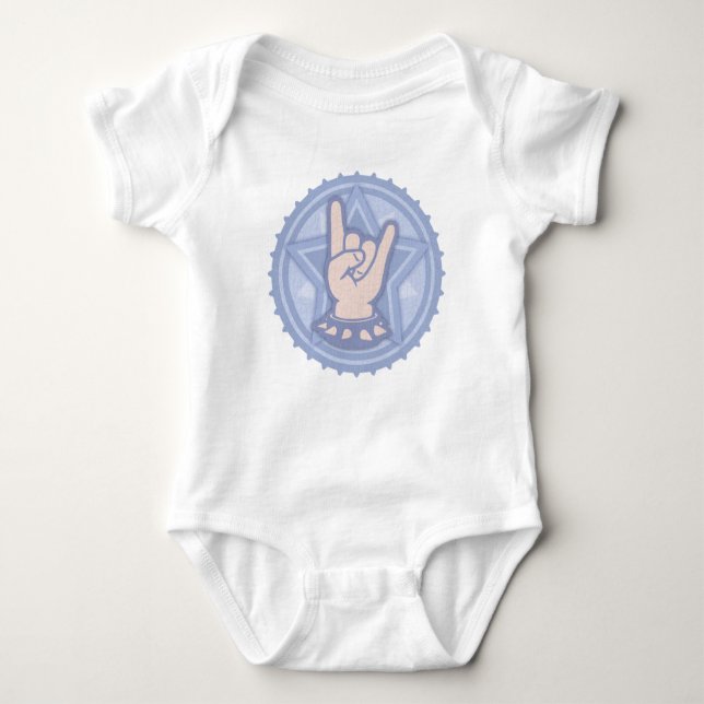 Body Para Bebé niño-roca-mano-azul-T (Anverso)