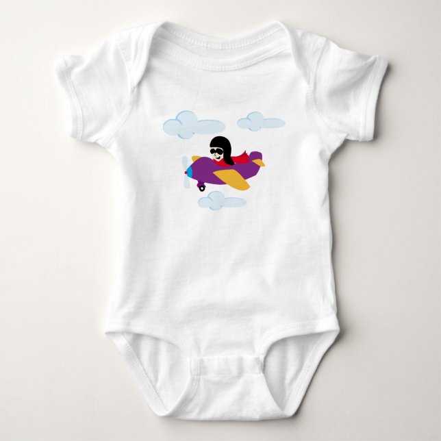 Body Para Bebé Niño volando en avión (Anverso)