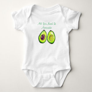 Body Para Bebé Niños aguacate Textos Comida vegana Fruta saludabl