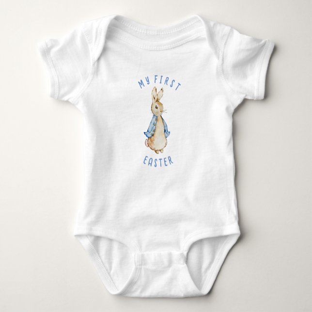 Body Para Bebé Niños azules mi primer conejo conejo conejo conejo (Anverso)