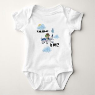 Body Para Bebé Niños Cute Blue Airplane Dinosaur Kids 1er cumplea