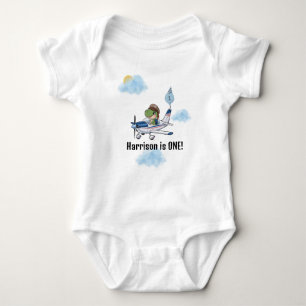 Body Para Bebé Niños Cute Blue Airplane Dinosaur Kids 1er cumplea