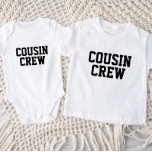 Body Para Bebé Niños de la tripulación de primo<br><div class="desc">Prendas personalizados personalizadas con el gráfico "Cousin Crew" u otro texto personalizado. Utilice las herramientas de diseño para editar los tipos de letra y los colores del texto o agregue sus propias fotos para crear un diseño de camiseta personalizado. Seleccione entre una amplia variedad de camisetas, camisetas de tanque y...</div>