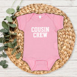 Body Para Bebé Niños de la tripulación de primo<br><div class="desc">Prendas personalizados personalizadas con el gráfico "Cousin Crew" u otro texto personalizado. Utilice las herramientas de diseño para editar los tipos de letra y los colores del texto o agregue sus propias fotos para crear un diseño de camiseta personalizado. Seleccione entre una amplia variedad de camisetas, camisetas de tanque y...</div>