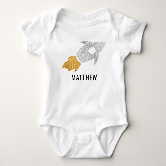 Body Para Bebé Niños del espacio exterior del cohete personalizad (Anverso)