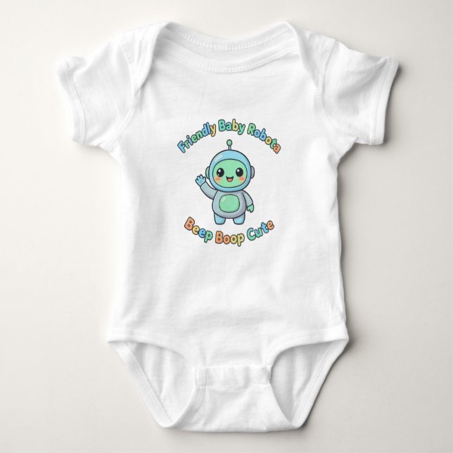 Body Para Bebé Niños divertidos al estilo robot - Algodón (Anverso)