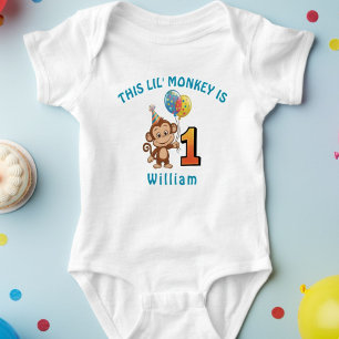 Body Para Bebé Niños pequeños monos primer cumpleaños personaliza