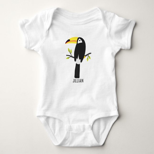 Body Para Bebé Niños Tropical Toucan Personalizados (Anverso)