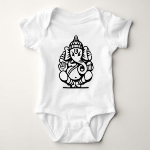 Body Para Bebé No. 4 (negro) del elefante de Ganesha