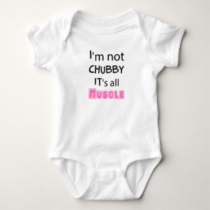 Body Para Bebé No Estoy Gorda Es Todo Músculo (Rosa)
