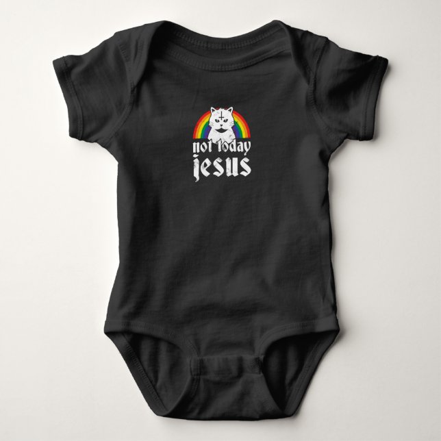 Body Para Bebé No hoy Jesús Hoodie Rainbow Satanic Cat Co Gótico (Anverso)