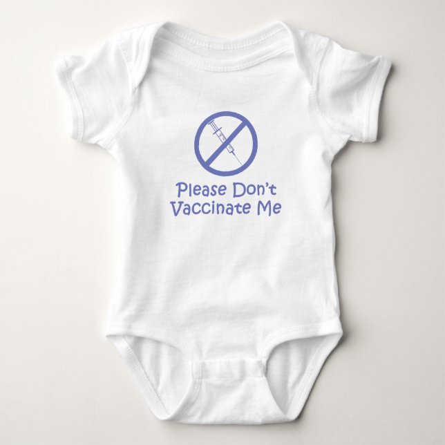 Body Para Bebé No me vacune por favor (el azul) (Anverso)
