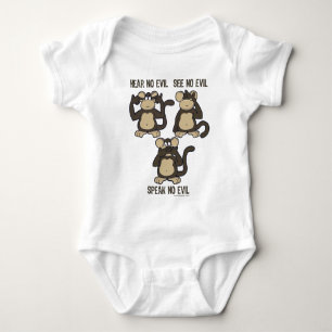 Body Para Bebé No oiga ningún mono del mal - nuevo