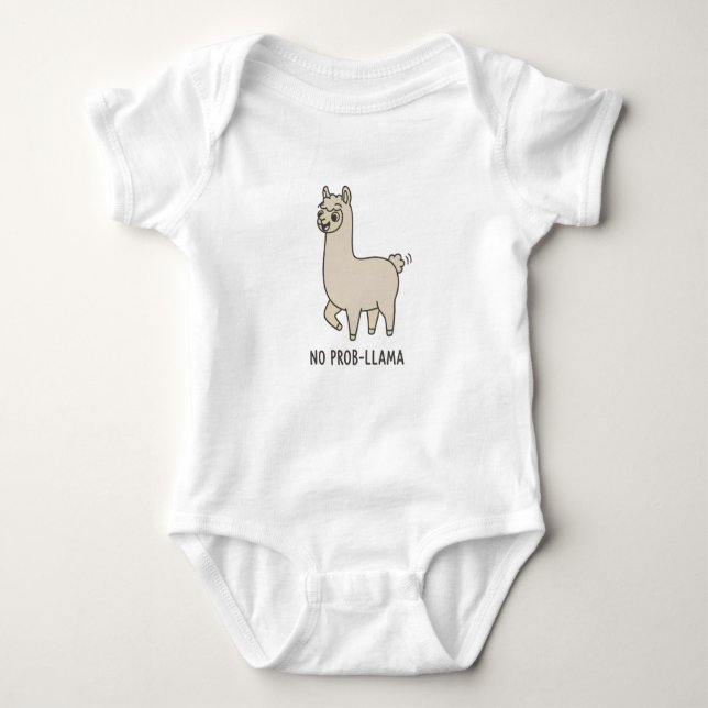 Body Para Bebé "No Prob-Llama" Cute Doodle - Chill Vibes! (Anverso)