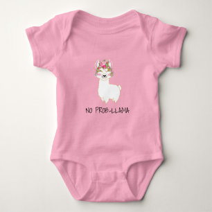 Body Para Bebé No Prob-Llama - Floral rosa