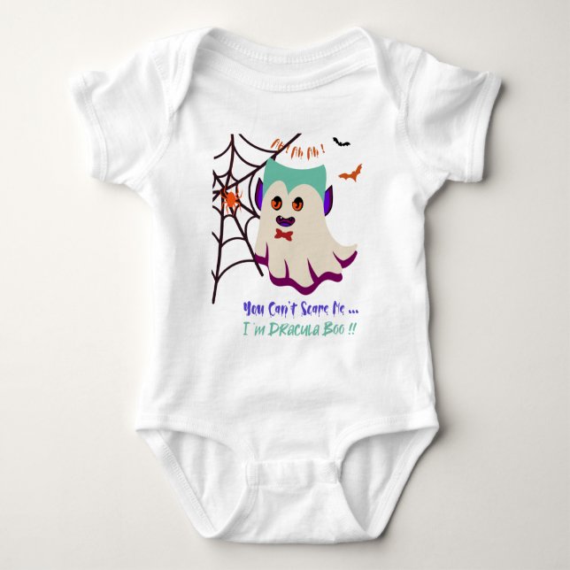 Body Para Bebé No puedes asustarme soy Dracula Boo Baby Bodysuit (Anverso)