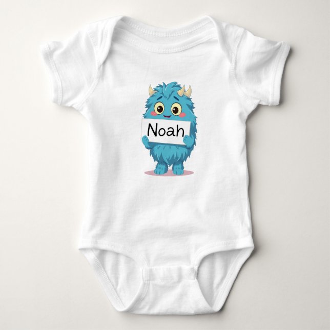 Body Para Bebé Noah's Big Blue Pal - A Personalized Monster Adven (Anverso)
