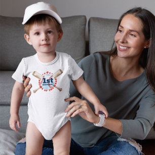 Body Para Bebé Noche de béisbol de cumpleaños 1