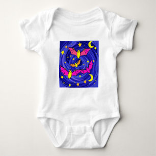 Body Para Bebé Noche estrellada de Personalizado colorido Bat Cut