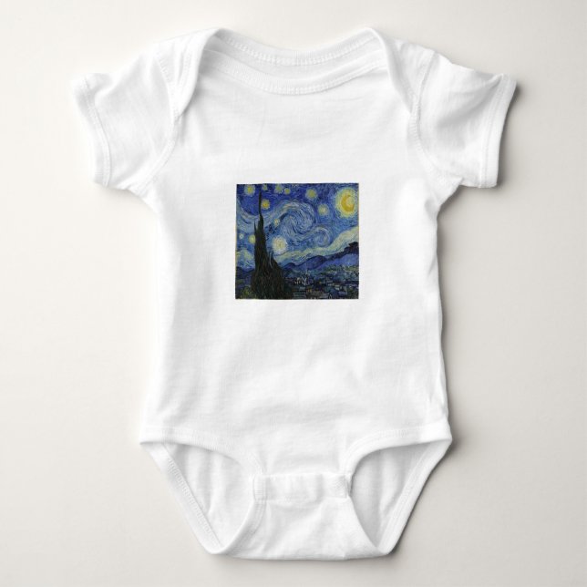 Body Para Bebé Noche estrellada de Van Gogh (Anverso)