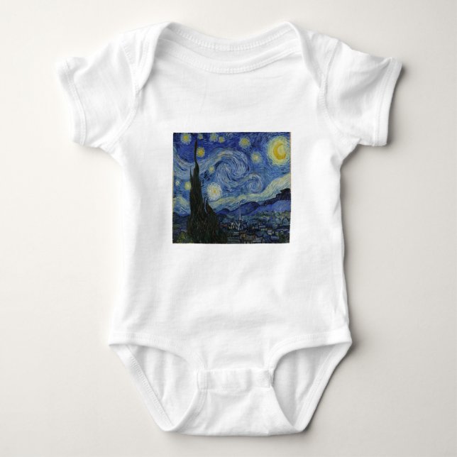 Body Para Bebé Noche estrellada de Vincent Van Gogh (Anverso)