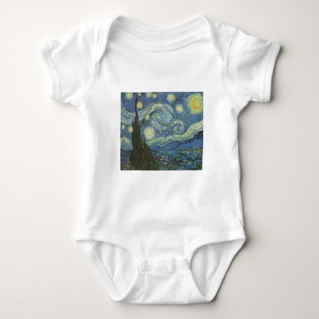 Body Para Bebé Noche estrellada de Vincent Van Gogh (Anverso)