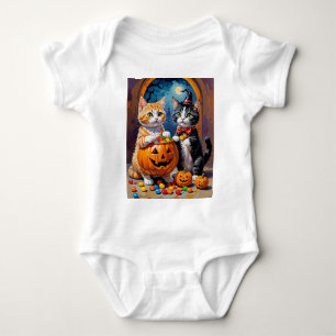 Body Para Bebé Noche Halloween Kittens Candy