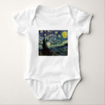 Body Para Bebé Noche Starry - van Gogh<br><div class="desc">Desde la lámpara de Nuenen del minero hasta la que colocó en su ventana siguiendo la escena con Gauguin; desde la estrella de la noche que observó en 1875 en Corot Olive Orchard hasta la carta que le escribió a su hermano en agosto de 1888, en la que decía: "Algún...</div>