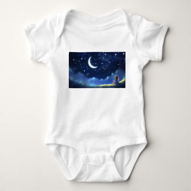 Body Para Bebé Noches de ensueño: Camiseta para niños con papel d (Anverso)