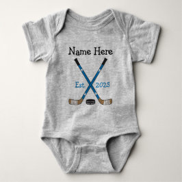 Body Para Bebé Nombramiento de bebé de hockey personalizado Año d