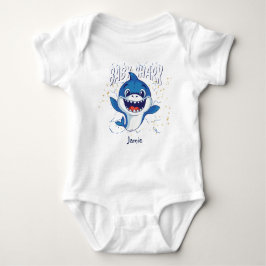 Body Para Bebé Nombran a Baby Shower de Baby Shark Blue Cute Funn