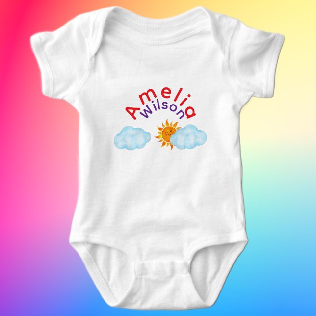 Body Para Bebé Nombre Arcoíris Lindo Sol Nube  (Subido por el creador)