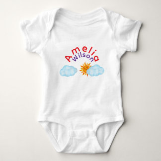 Body Para Bebé Nombre Arcoíris Lindo Sol Nube 