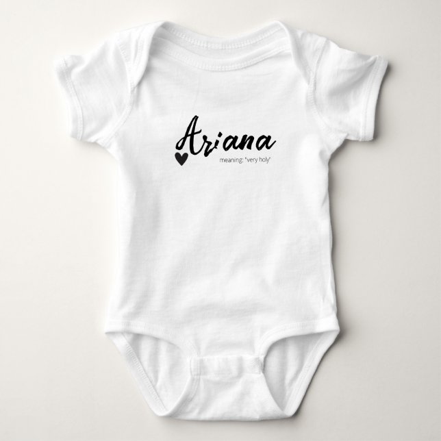 Body Para Bebé Nombre Ariana Revelar Significado Mínimo Moderno N (Anverso)