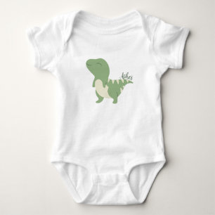 Body Para Bebé Nombre Asher Revelar Dinosaurio Cute Niño Verde