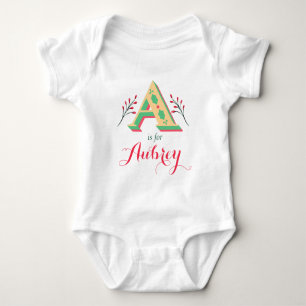 Body Para Bebé Nombre Aubrey Niñas Bebés Revelan Navidades Recién