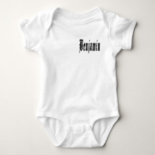 Body Para Bebé Nombre Benjamin Diseñado en Negro, 