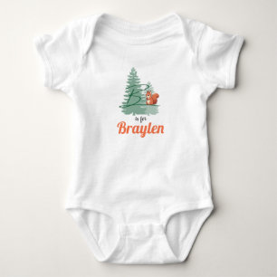 Body Para Bebé Nombre Braylen Revelar Letra Woodland Boy Squirrel