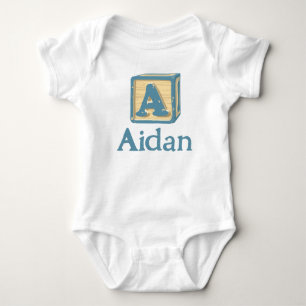 Body Para Bebé Nombre de Aidan Revelar Niño Bloque de Juguetes Vi