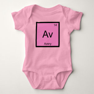 Body Para Bebé Nombre de Avery Elemento de Química Tabla Periódic