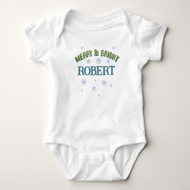 Body Para Bebé Nombre de bebé Alegre y Brillante Personalizado Ni (Anverso)