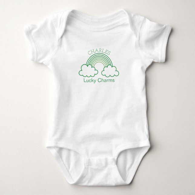Body Para Bebé nombre de bebé personalizado de los encantos de la (Anverso)