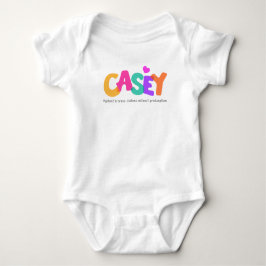 Body Para Bebé Nombre de Casey que significa ropa de letras de bu