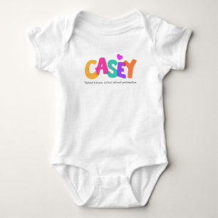Body Para Bebé Nombre de Casey que significa ropa de letras de bu