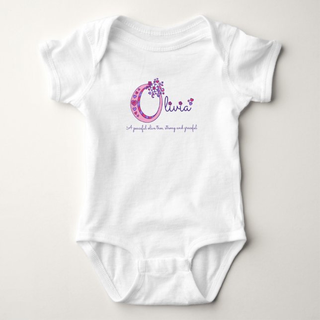 Body Para Bebé Nombre de chicas Olivia que significa camiseta mon (Anverso)