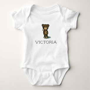 Body Para Bebé Nombre de encargo/oso de peluche lindo
