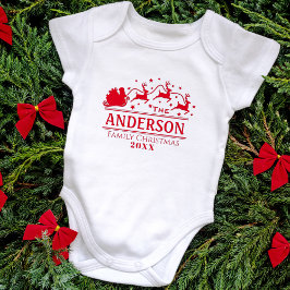 Body Para Bebé Nombre de familia personalizado de Navidades coinc