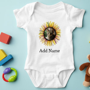 Body Para Bebé Nombre de foto personalizado Texto Traje de bebé p