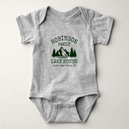 Body Para Bebé Nombre de la familia Lake House Forest Green Silho