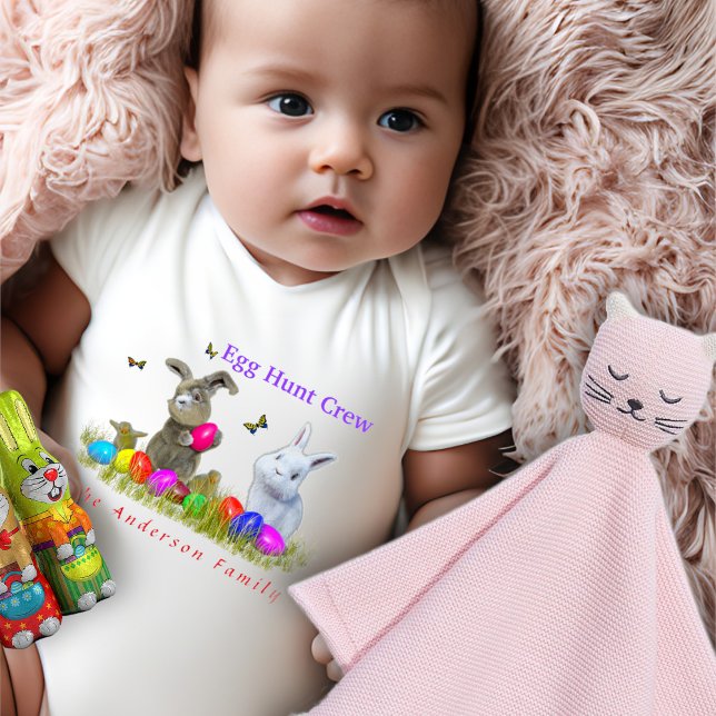 Body Para Bebé Nombre de la familia personalizada de la tripulaci (Subido por el creador)